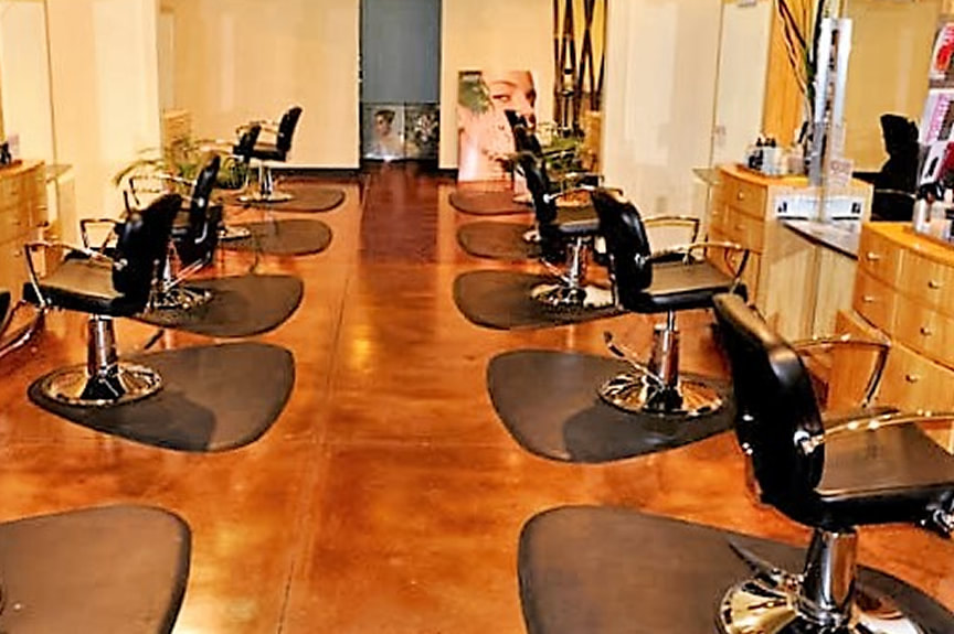 Stained Concrete Floor in Hair Salon
